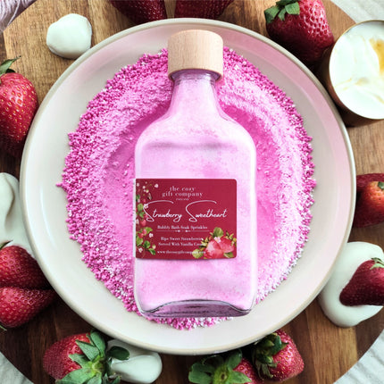 Bath Bomb Sprinkles - Strawberry Sweetheart Spa Soak | Cosy Gift Co