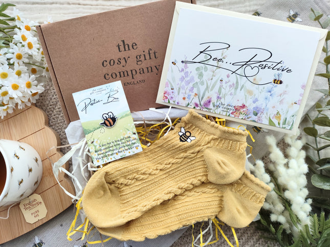 Bee Positive Socks & Keepsake Gift Box