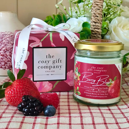 Handmade Vegan Soy Candle - Berry Blushes Scent No.6 150g | Cosy Gift Co