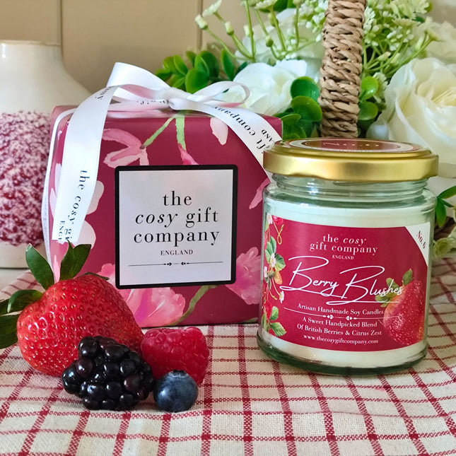 Handmade Vegan Soy Candle - Berry Blushes Scent No.6 150g | Cosy Gift Co