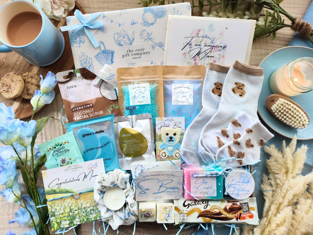 Baby Blue New Mum "Large" Pamper Hamper Gift Box