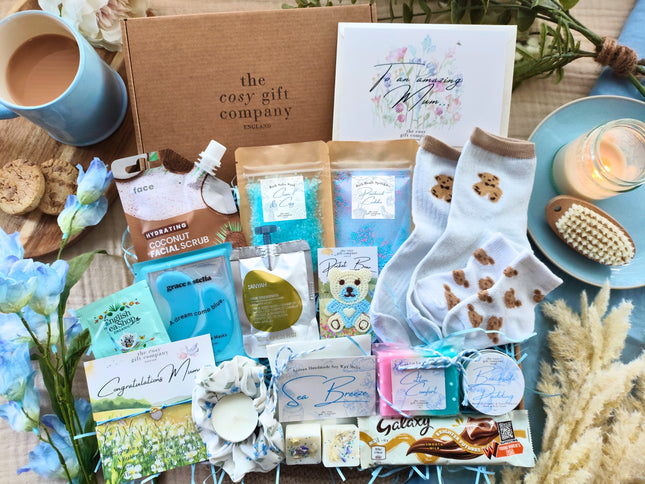 Baby Blue New Mum "Large" Pamper Hamper Gift Box