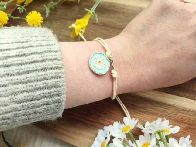 Daisy Painted Enamel Wish Bracelet