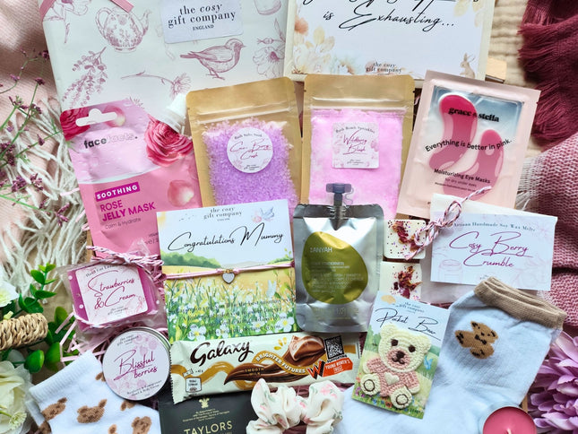 Pink Baby Girl - Luxury New Mum Pamper Hamper Gift Box | Cosy Gift Co