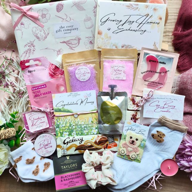 Pink Baby Girl - Luxury New Mum Pamper Hamper Gift Box | Cosy Gift Co