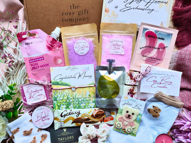 Pink Baby Girl - Luxury New Mum Pamper Hamper Gift Box | Cosy Gift Co
