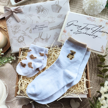 White Mummy & Me Socks Gift Box