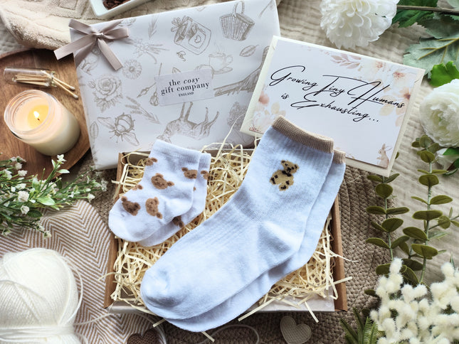 White Mummy & Me Socks Gift Box