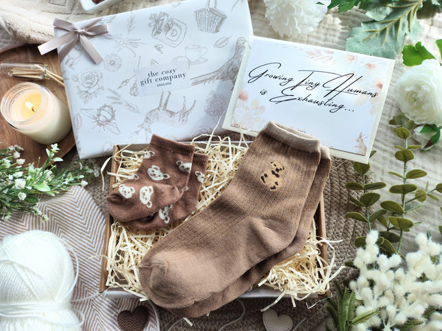Brown Mummy & Me Socks Gift Box