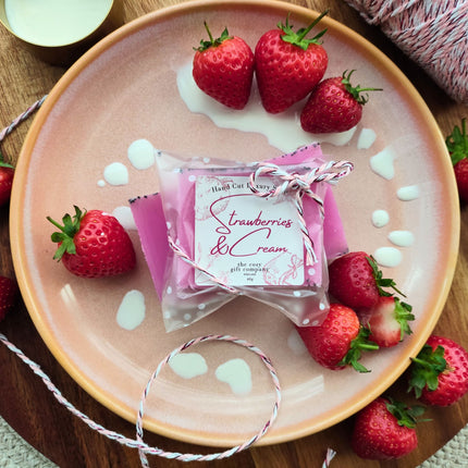 Handmade Vegan Soap Bar - Strawberries & Cream Scent | Cosy Gift Co