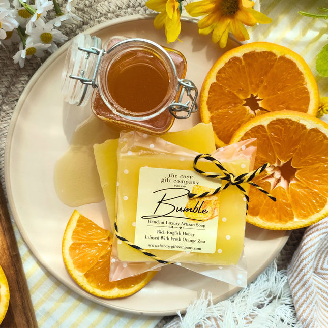 Handmade Vegan Soap Bar - Bumble Honey Orange Scent | Cosy Gift Co