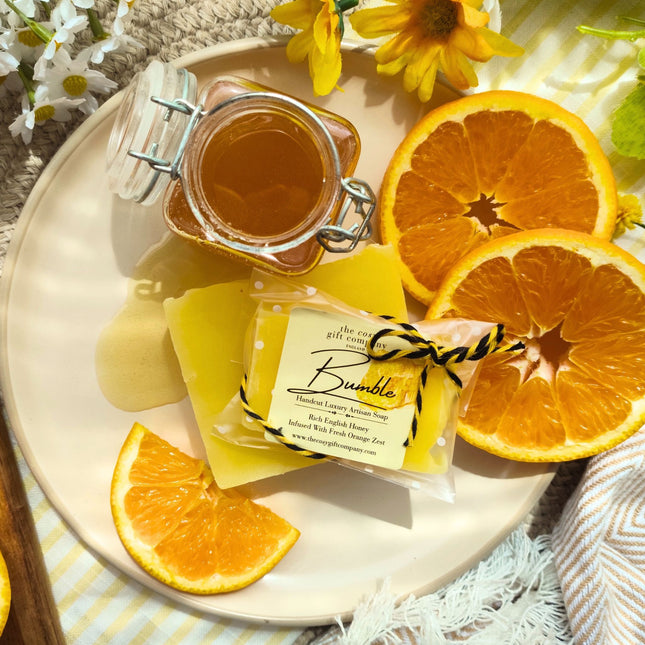 Handmade Vegan Soap Bar - Bumble Honey Orange Scent | Cosy Gift Co