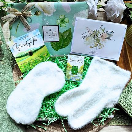 Get Well Soon - Socks & Eye Mask Bundle Gift Box | Cosy Gift Co