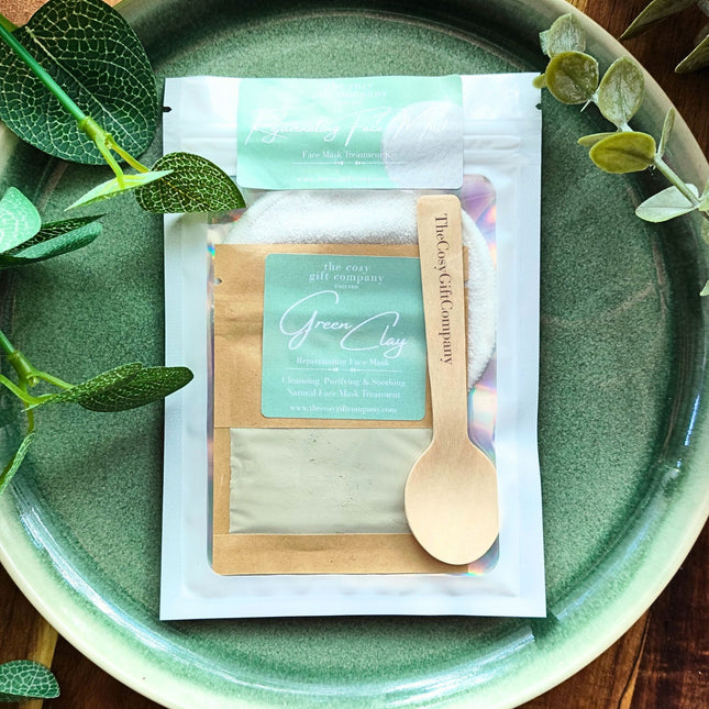Natural Rejuvenating Face Mask Kit - Green Clay | Cosy Gift Co