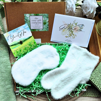 Get Well Soon - Socks & Eye Mask Bundle Gift Box | Cosy Gift Co