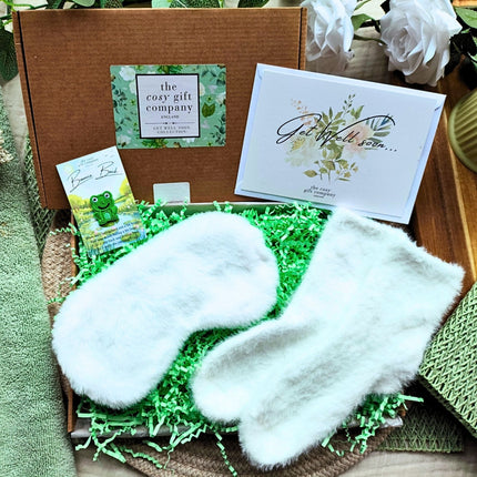 Get Well Soon - Socks & Eye Mask Bundle Gift Box | Cosy Gift Co