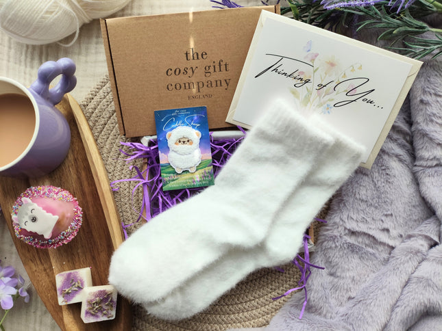 Fluffy Socks & Cuddle Sheep Keepsake Gift Box