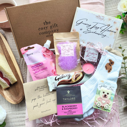 Pink Baby Girl - New Mum Pamper Hamper Gift Box | Cosy Gift Co