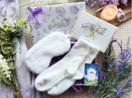 Fluffy Sleep Mask, Socks And Cuddle Sheep Gift Box