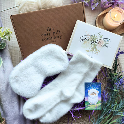 Fluffy Sleep Mask, Socks And Cuddle Sheep Gift Box