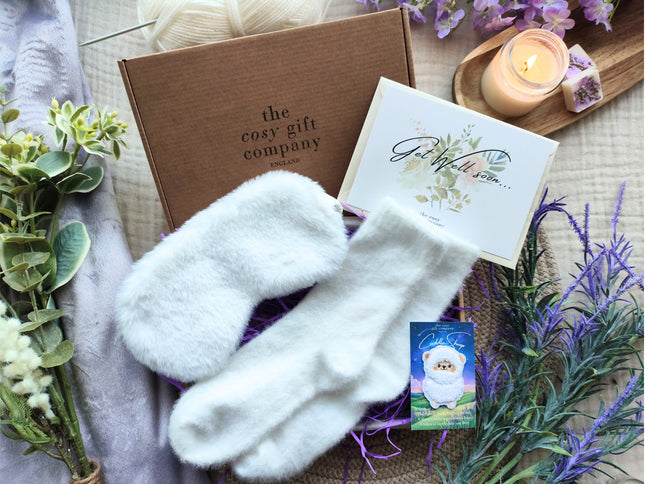 Fluffy Sleep Mask, Socks And Cuddle Sheep Gift Box