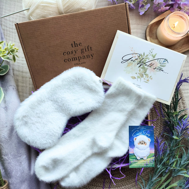 Fluffy Sleep Mask, Socks And Cuddle Sheep Gift Box