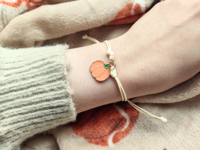 Pumpkin Promise Painted Enamel Wish Bracelet